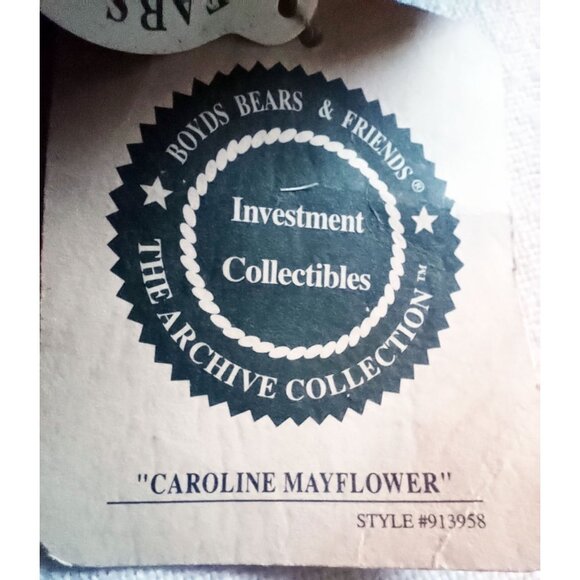 Caroline Mayflower Boyds Bears Plush Hat & Dress 6" Collectible Stuffed With Tag - Picture 8 of 13